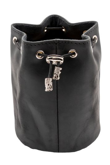Old School Dice: Ultimate Bag of Many Pouches Dice Bag - Black Leather