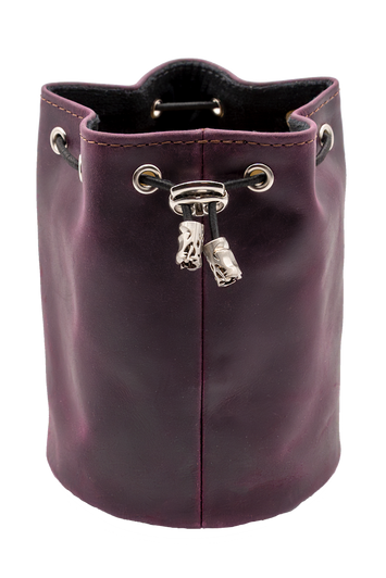 Old School Dice: Ultimate Bag of Many Pouches Dice Bag - Purple Leather