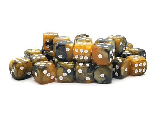 Old School 36ct 12mm D6 Dice Set: Vorpal - Black & Gold