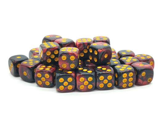 Old School 36ct 12mm D6 Dice Set: Vorpal - Blood Red & Black