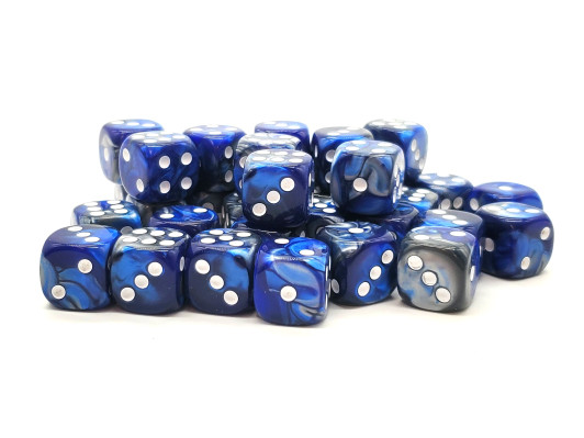 Old School 36ct 12mm D6 Dice Set: Vorpal - Silver & Blue