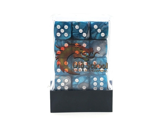Old School 36ct 12mm D6 Dice Set: Vorpal - Silver & Teal