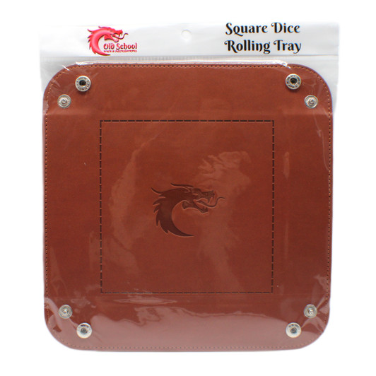 Old School Dice: Square Rolling Tray - Brown - New
