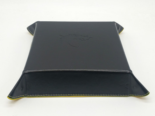 Old School Dice: Square Rolling Tray - Yellow w/ Black