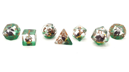 Old School 7 Piece DnD RPG Dice Set: Animal Kingdom - Bald Eagle