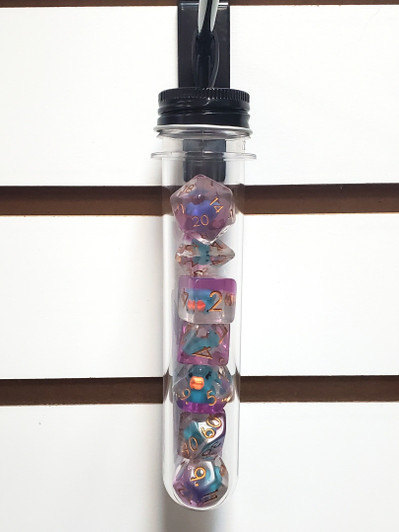 Old School 7 Piece DnD RPG Dice Set: Animal Kingdom - Duck - Teal