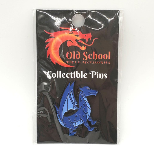 Old School Dice: Collectible Pins - Blue Dragon