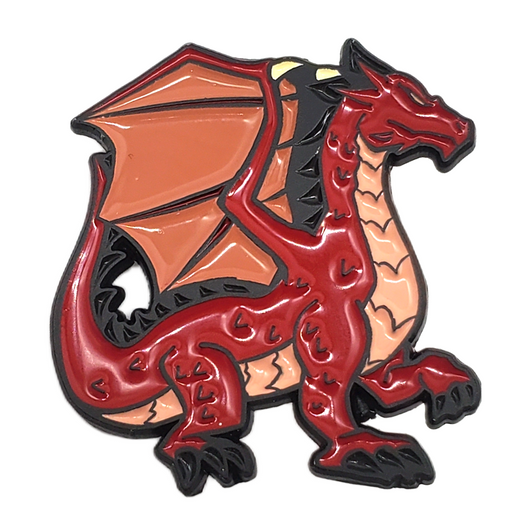 Old School Dice: Collectible Pins - Red Dragon