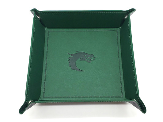 Old School Dice: Square Rolling Tray - Dark Green
