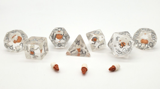 Old School 7 Piece DnD RPG Dice Set: Infused - Ice Cream Cone
