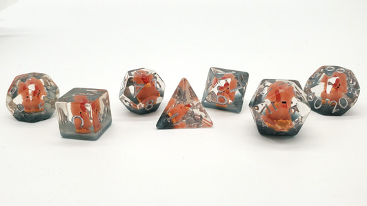 Old School 7 Piece DnD RPG Dice Set: Animal Kingdom - Cock-a-Doodle-Doo!