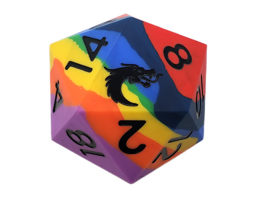 Old School Dice: Silicone 50mm D20 - Rainbow