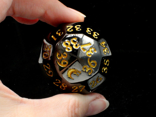  Old School Dice: Metal D40 Spindown - Electric Black