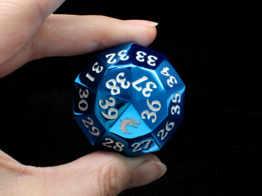 Old School Dice: Metal D40 Spindown - Electric Blue