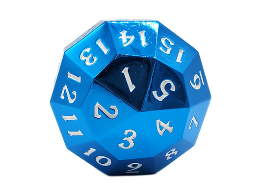 Old School Dice: Metal D40 Spindown - Electric Blue