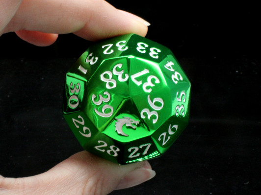 Old School Dice: Metal D40 Spindown - Electric Green