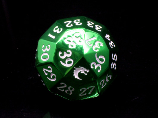 Old School Dice: Metal D40 Spindown - Electric Green