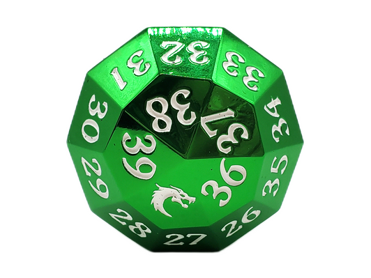 Old School Dice: Metal D40 Spindown - Electric Green