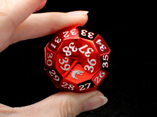 Old School Dice: Metal D40 Spindown - Electric Red