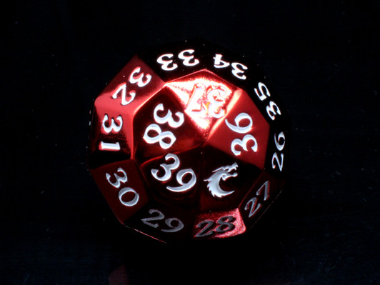 Old School Dice: Metal D40 Spindown - Electric Red