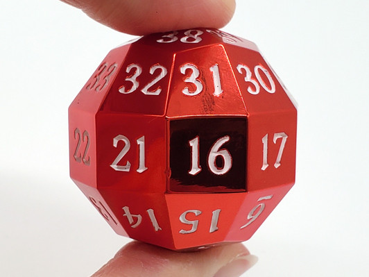 Old School Dice: Metal D40 Spindown - Electric Red