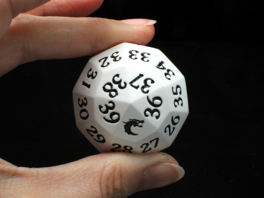 Old School Dice: Metal D40 Spindown - White w/ Black