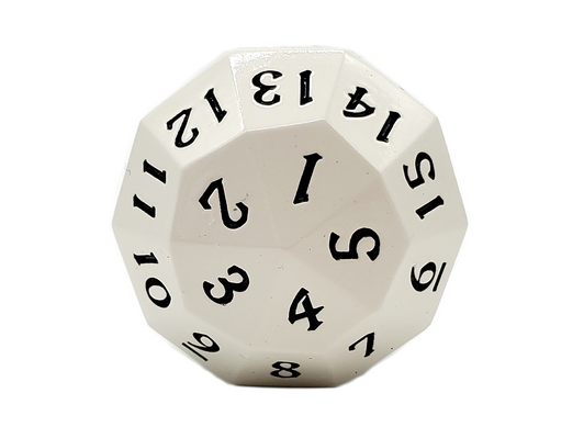 Old School Dice: Metal D40 Spindown - Electric White