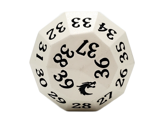 Old School Dice: Metal D40 Spindown - Electric White