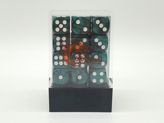 Old School 36ct 12mm D6 Dice Set: Pearl Drop - Forest Green