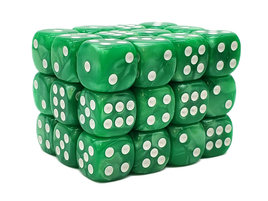 Old School 36ct 12mm D6 Dice Set: Pearl Drop - Jade Green