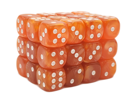 Old School 36ct 12mm D6 Dice Set: Pearl Drop - Orange