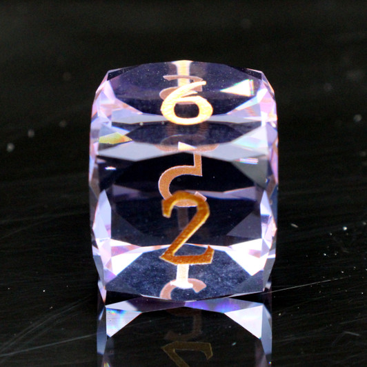 Old School Dice: Gemstone 7-Piece Set - Diamond Cut - Violet Kunzite