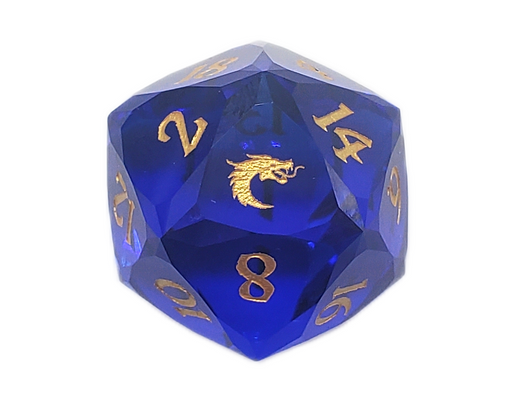 Old School Dice: Gemstone 7-Piece Set - Diamond Cut - Blue Sapphire