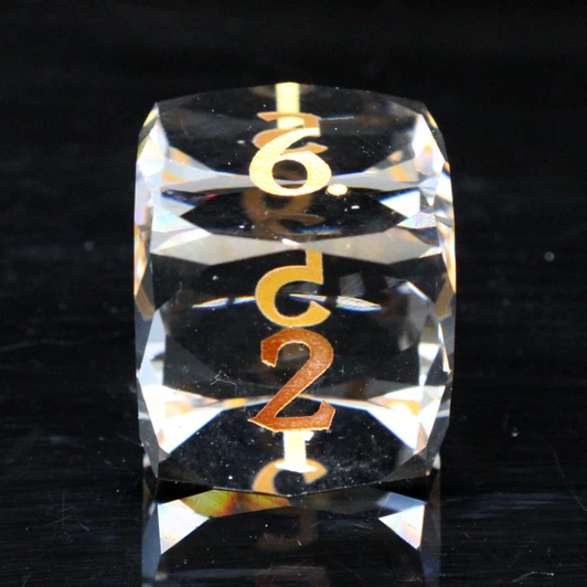 Old School Dice: Gemstone 7-Piece Set - Diamond Cut - White Topaz