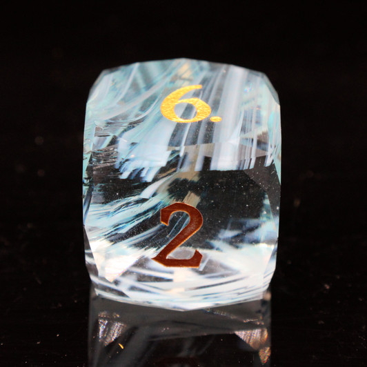 Old School Dice: Gemstone 7-Piece Set - Diamond Cut - Arctic Blue Aurora