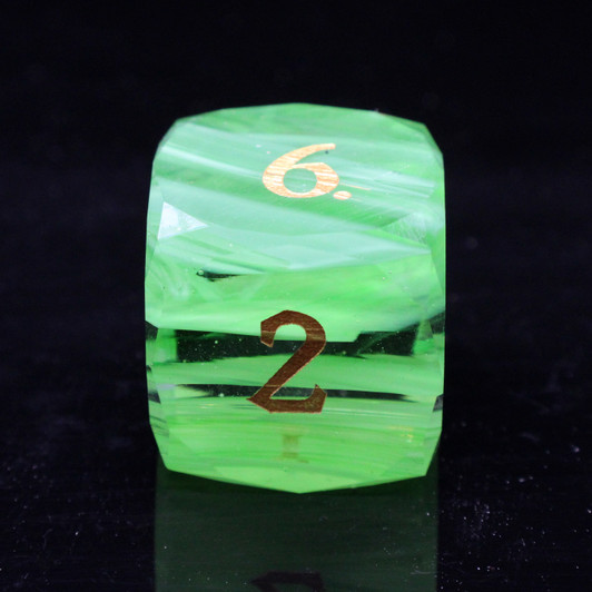 Old School Dice: Gemstone 7-Piece Set - Diamond Cut - Green Aurora