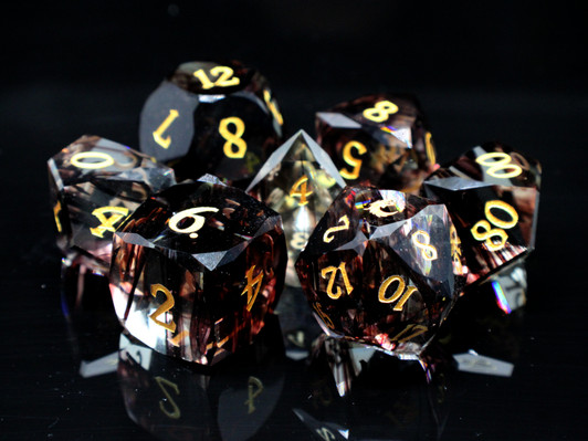 Old School Dice: Gemstone 7-Piece Set - Diamond Cut - Nightfall Aurora
