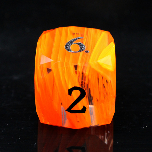 Old School Dice: Gemstone 7-Piece Set - Diamond Cut - Orange Aurora