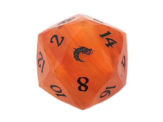 Old School Dice: Gemstone 7-Piece Set - Diamond Cut - Orange Aurora