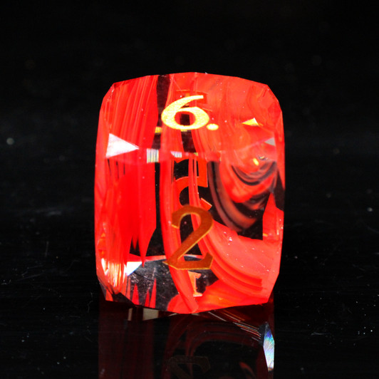 Old School Dice: Gemstone 7-Piece Set - Diamond Cut - Red Aurora