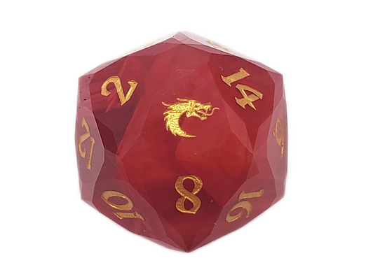 Old School Dice: Gemstone 7-Piece Set - Diamond Cut - Red Aurora