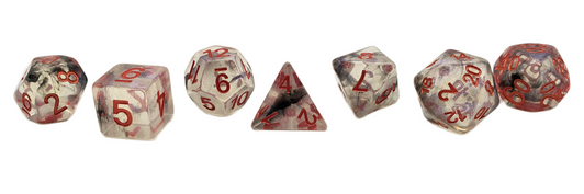 Old School 7 Piece DnD RPG Dice Set: Luminous - Radiant Stars