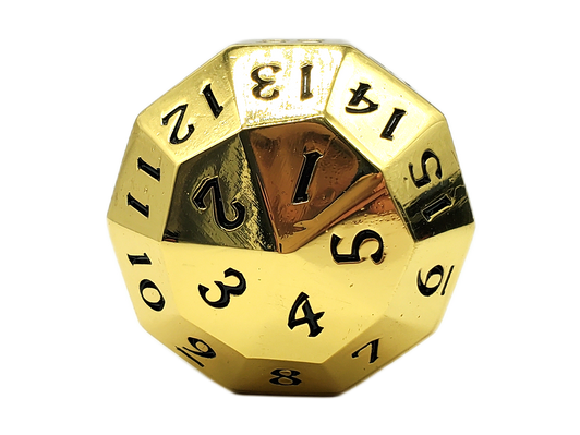 Old School Dice: Metal D40 Spindown - Gold w/ Black