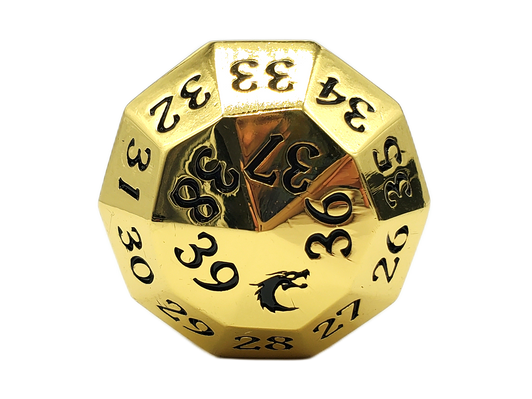 Old School Dice: Metal D40 Spindown - Gold w/ Black