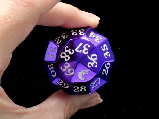 Old School Dice: Metal D40 Spindown - Electric Purple
