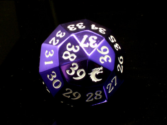 Old School Dice: Metal D40 Spindown - Electric Purple