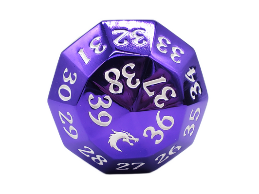 Old School Dice: Metal D40 Spindown - Electric Purple