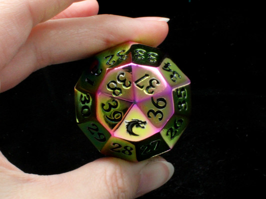 Old School Dice: Metal D40 Spindown - Rainbow
