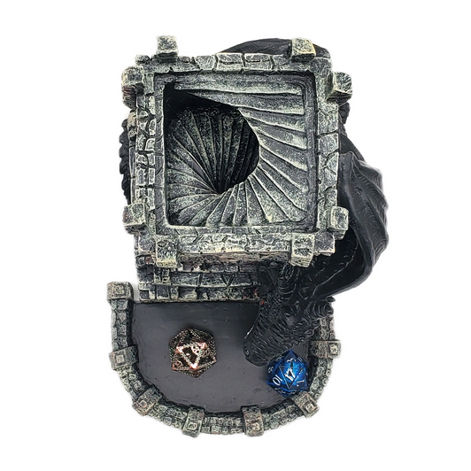 Old School Dice: Dragon's Fury Dice Tower - Black Dragon