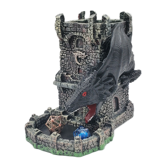 Old School Dice: Dragon's Fury Dice Tower - Black Dragon